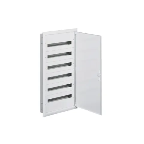 Rozdzielnica modułowa podtynkowa 6x24M IP30 IK08 Kl.I z zaciskami PE/N, wymiary: 1070x550x110mm, biała; FW624FT HAGER