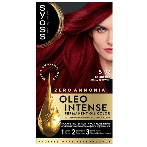 Syoss Oleo Intense farba do włosów trwale koloryzująca z olejkami 5-92 Jasna Czerwień