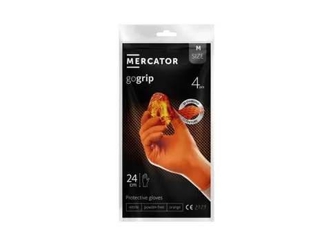 Rękawice nitrylowe M 4SZT GOGRIP ORANGE RP30038003