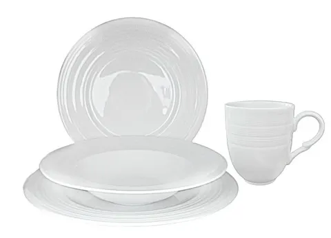 Zestaw obiadowy dla 6 osób 24 elementowy SATURN WHITE 1256 Bogucice