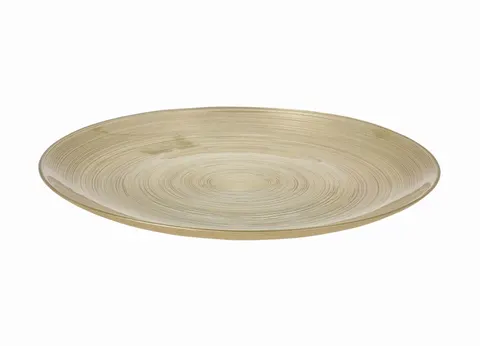 Talerz płytki 28 cm szklany Złote Paski H&S