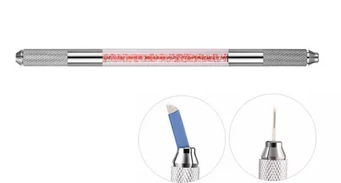 Dwustronny pen z cyrkoniami do microbladingu - metody piórkowej