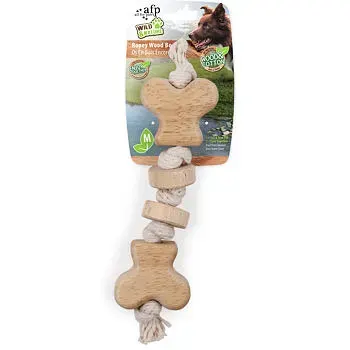 Ropey Wood Bone - drewniana zabawka w kształcie kości rozmiar M