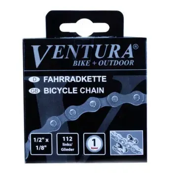 ŁAŃCUCH 1 RZĘDOWY VENTURA 112 OGNIW 1/2'' x 1/8'' + SPINKA