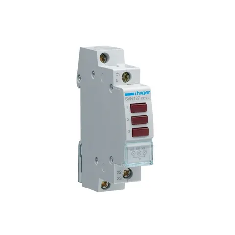 Lampka sygnalizacyjna modułowa potrójna czerwona 230V AC Hager SVN127