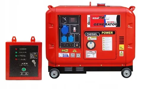 GENERATOR AGREGAT PRĄDOTWÓRCZY KrafTWele SDG9000S 9,5KVA 1F 230V ATS