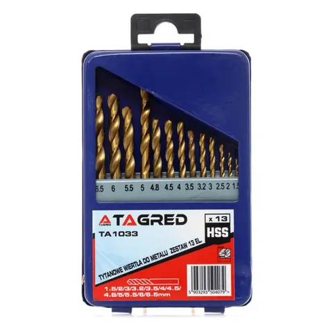 Wiertła do metalu Tagred TA1033 13 sztuk