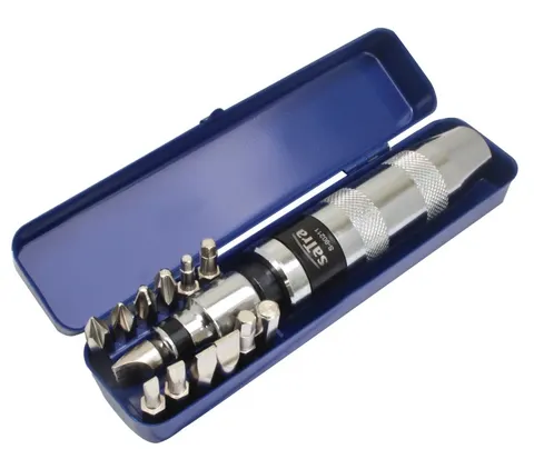 Wkrętak udarowy Satra z adapterem 1/2”x5/16” i bitami udarowymi S-90211
