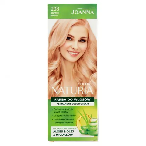 JOANNA NATURIA COLOR Farba do włosów 208 RÓŻANY BLOND