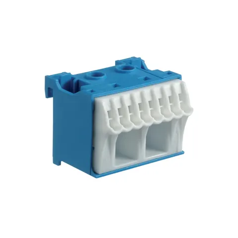 Blok samozacisków 63A QuickConnect neutralny niebieski 2x16+8x4mm2, szerokość 45mm; KN10N HAGER