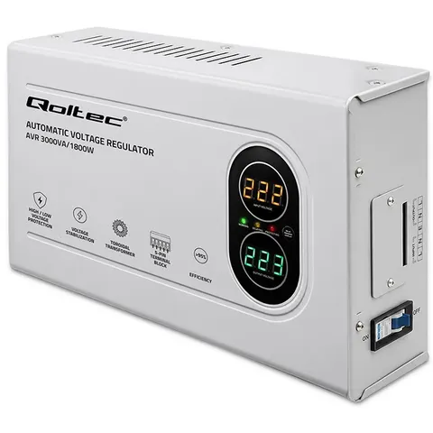 Qoltec Stabilizator napięcia AVR 3000VA | 1800W