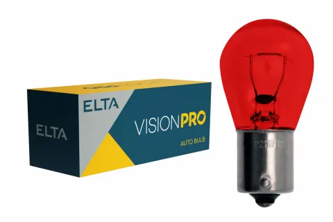 Żarówki samochodowe P21W 12V 21W BA15s czerwone ELTA VisionPro – 10 szt.