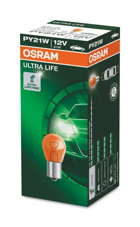 Żarówki samochodowe PY21W 12V 21W BAU15s OSRAM Ultra Life – 10 szt.
