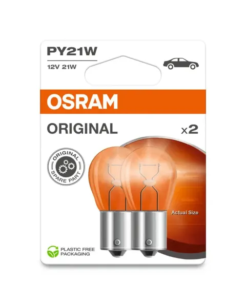 Żarówki samochodowe PY21W 12V 21W BAU15s OSRAM – 2 szt.
