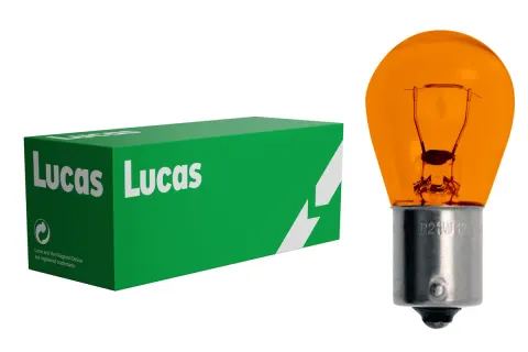Żarówki samochodowe S25 12V 21W BA15s pomarańczowe Lucas – 10 szt.