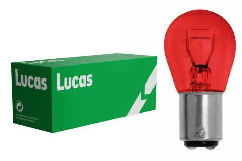 Żarówki samochodowe PR21/5W 12V 21/5W BAY15d czerwone Lucas – 10 szt.