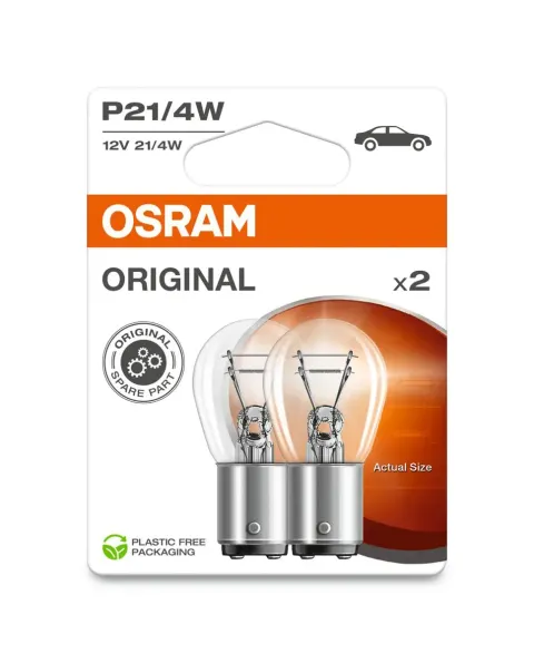 Żarówki samochodowe P21/4W 12V 21/4W BAZ15d OSRAM – 2 szt.