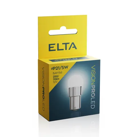 Żarówki samochodowe LED P21/5W 12V 2,4W BAY15d 6500K ELTA – komplet 2 szt.