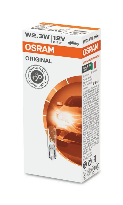 Żarówki samochodowe W2,3W 12V 2,3W W2x4,6d OSRAM – 10 szt.