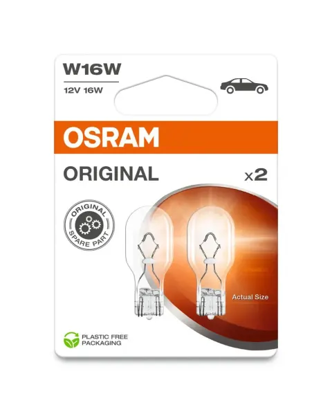 Żarówki samochodowe W16W 12V 16W W2,1x9,5d OSRAM – 2 szt.