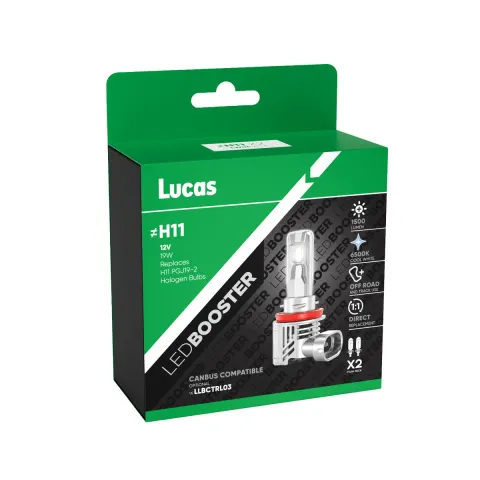 Żarówki samochodowe LED H8/H11/H16 12V 15W 6500K Lucas – komplet 2 szt.