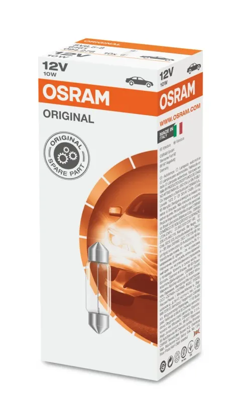 Żarówki samochodowe C10W 12V 10W SV8,5 OSRAM, nr kat. 6461 – 10 szt.
