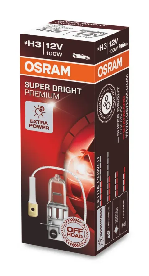 Żarówka samochodowa H3 12V 100W PK22s OSRAM Super