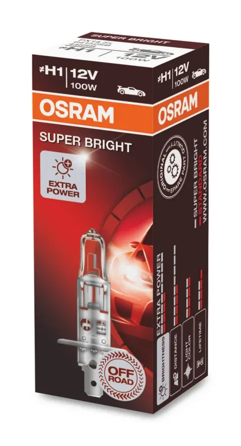 Żarówka samochodowa H1 12V 100W P14,5s OSRAM Super (≠H1, off-road)