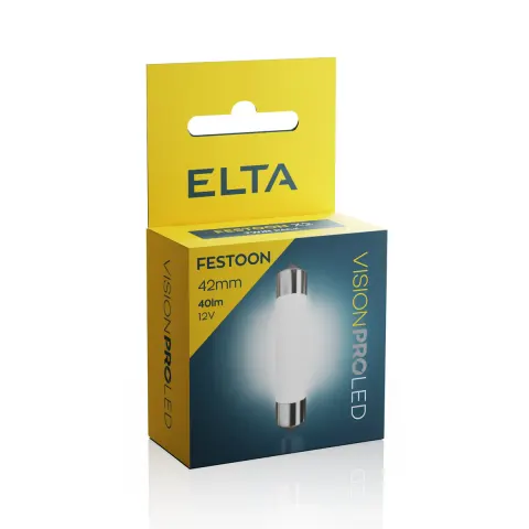 Żarówki samochodowe LED 12V 1,6W SV8,5 42mm ELTA – komplet 2 szt.