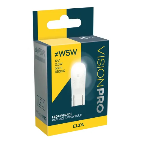 Żarówki samochodowe LED W5W 12V 0,6W W2,1x9,5d 58 lm ELTA – komplet 2 szt.