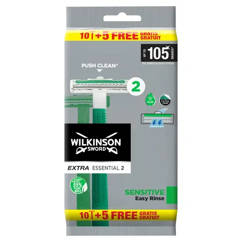 Wilkinson Extra Essential 2 Sensitive jednorazowe maszynki do golenia dla mężczyzn 15szt