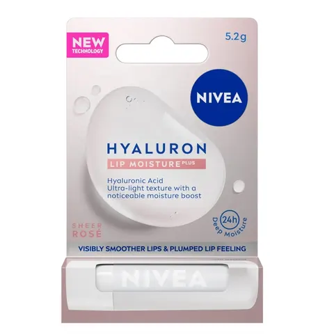 Nawilżający Balsam do ust - Sheer Rose, NIVEA Hyaluron Lip Moisture Plus