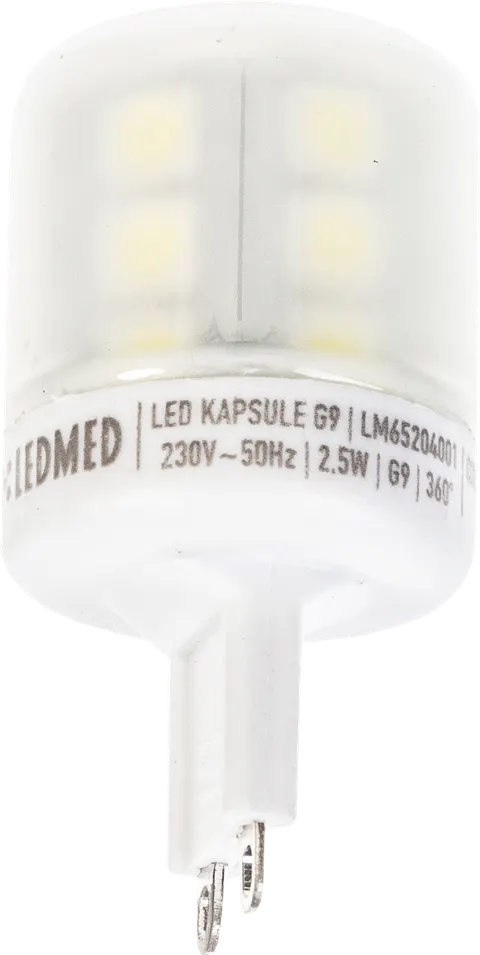 Kapsuła LED zimna biała 2,5 W G9
