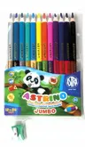 Kredki Ołówkowe ASTRINO Astra 12sztuk=24 Kolory Jumbo