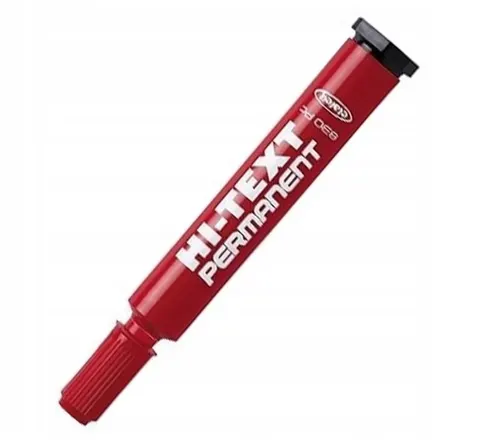 Marker Permanent Ścięty Czerwony Hi-Text-830Pc