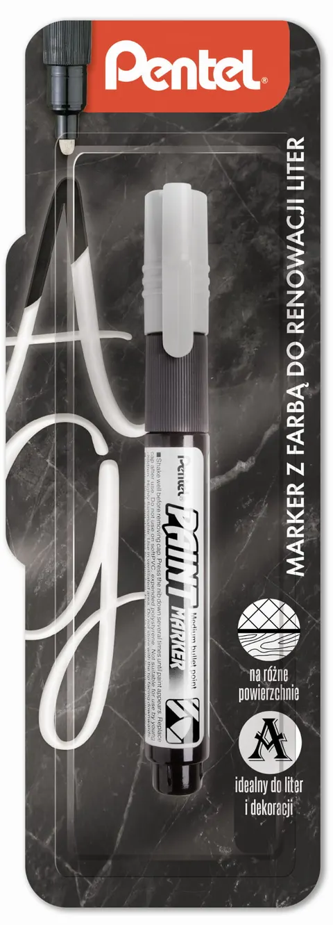 Marker Olejowy Pentel Okrągły Biały Do Renowacji Liter MMP20-W