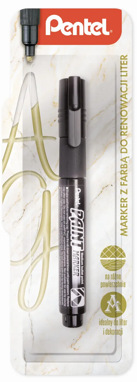 Marker Olejowy Pentel Okrągły Czarny Do Renowacji Liter MMP20-A