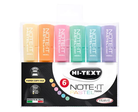 Zakreślacz Hi-Text Pastel 6 Kolorów 7200HF