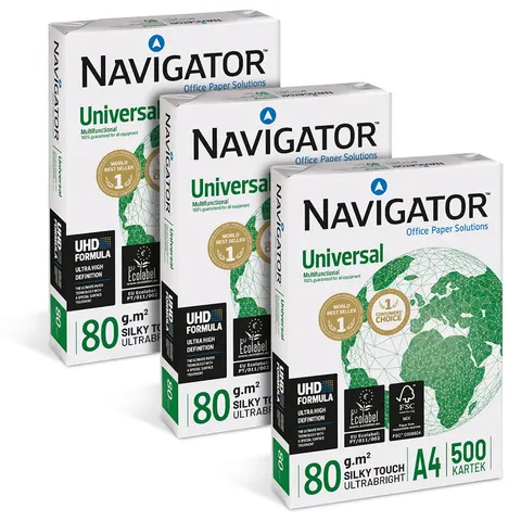 Papier do drukarki A4 ksero Navigator 80g 3 ryzy