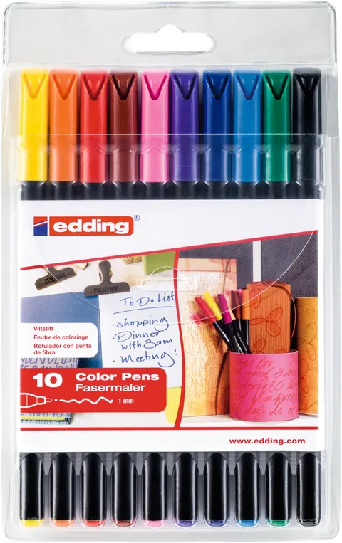 Pisaki Edding Artystyczne 10-Kolorów 0,5-1mm Etui 1200/10s