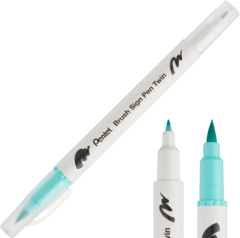 Pisak Brush Pentel Dwustronny Szmaragdowy SESW30C-T134