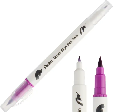 Pisak Brush Pentel Dwustronny Magenta SESW30C-T120