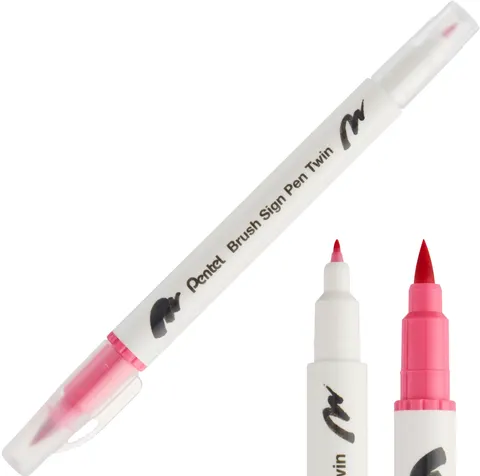 Pisak Brush Pentel Dwustronny Karminowy SESW30C-T119