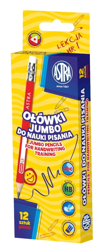 Ołówek Do Nauki Pisania Astra 206119004 KOMPLET 12x