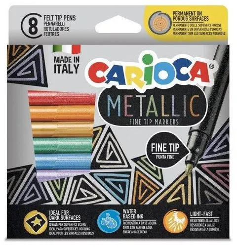 Pisaki 8-kol. metaliczne kolory, Carioca