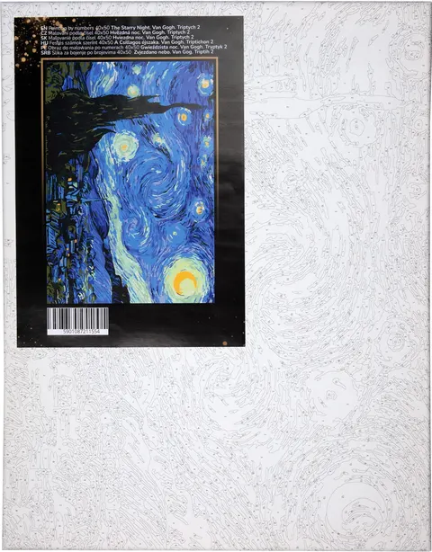 Malowanie Po Numerach Gwieździsta Noc Na Płótnie 40x50cm + Farbki + Pędzle
