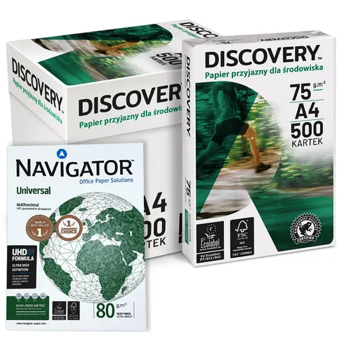 Papier Ksero A4 Discovery 5 Ryz Karton + 20 Arkuszy Navigator Gratis
