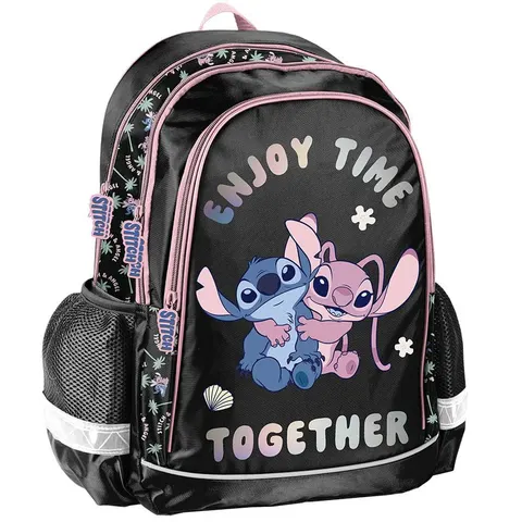 Plecak Czarny Together Stitch i Angel Paso Do Szkoły Dla Dziewczynki