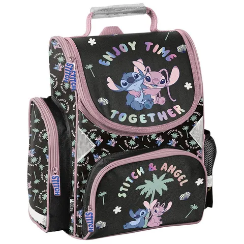 Tornister Szkolny Czarny Together Stitch i Angel Paso Dla Dziewczyn