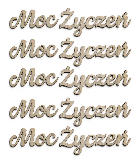 Ozdoby Drewniane Napisy Samoprzylepne Moc Życzeń 5 Sztuk Do Ozdabiania